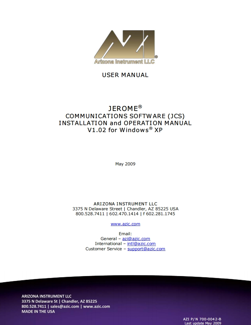 700-0042-jerome-jerome-communications-software-jcs-使用说明书手册