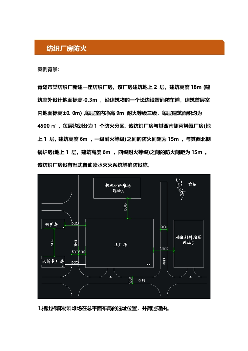 7、《案例分析》教材知识点精要：纺织厂房防火