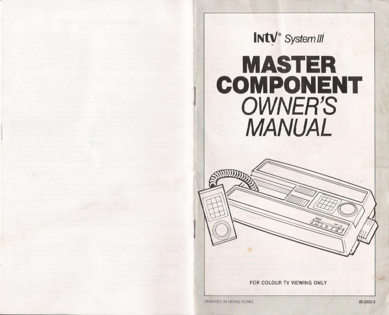 84_INTV_System_III_Master_Component-使用说明书手册