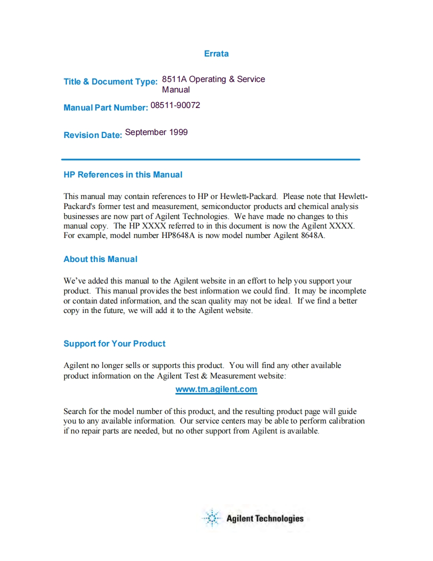 85053B--用户操作维护说明书手册