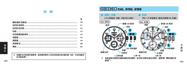 8T63_8T68_C手表使用说明书手册