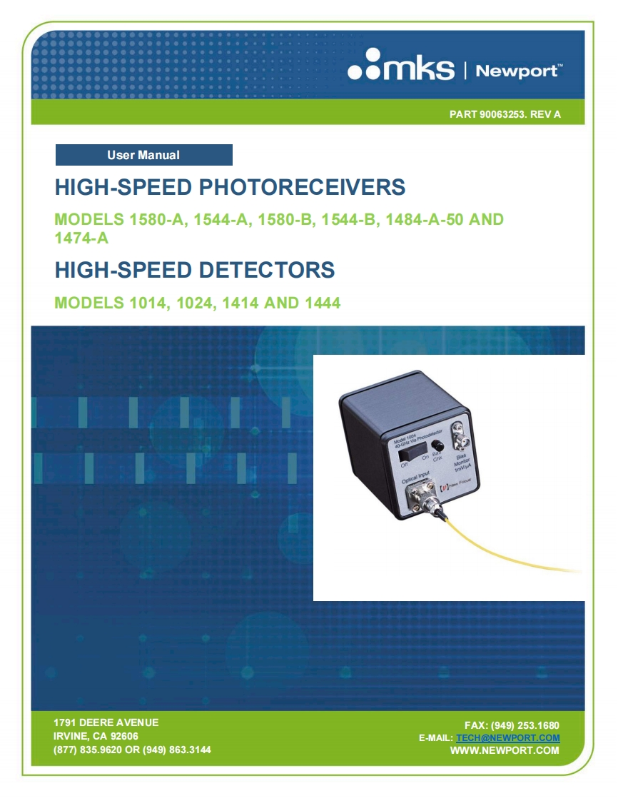 90063253-A-High-Speed-Detector-and-Receiver-操作说明书手册