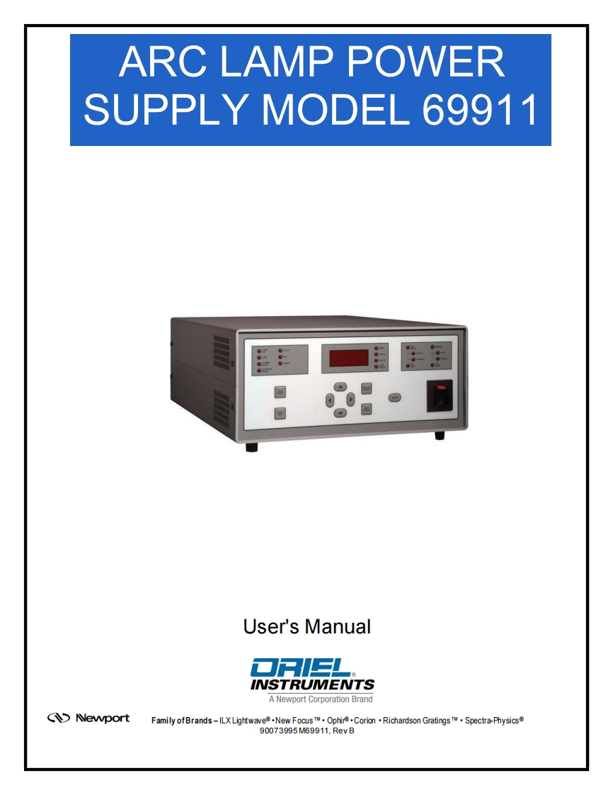 90073995B-M69911-Arc-Lamp-Power-Supply-操作说明书指南