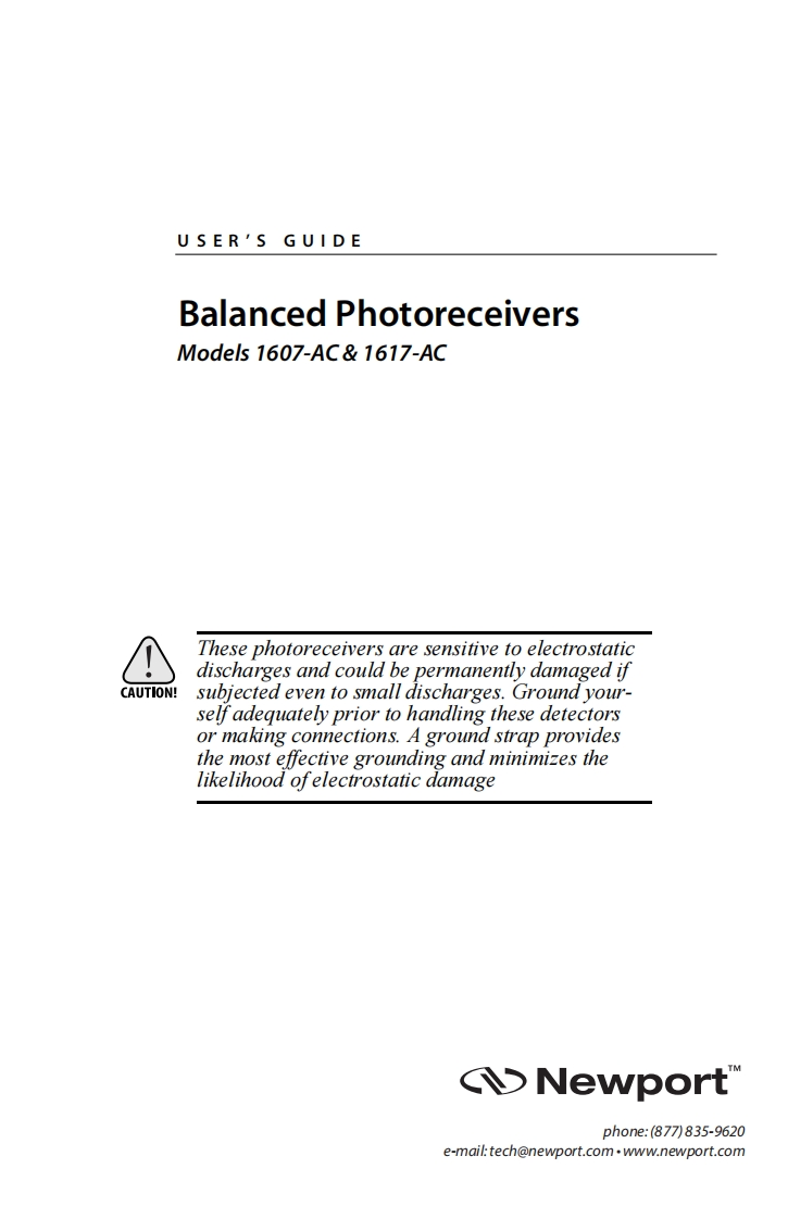 90099911-Balanced-Photoreceiver-操作说明书手册-Rev-A