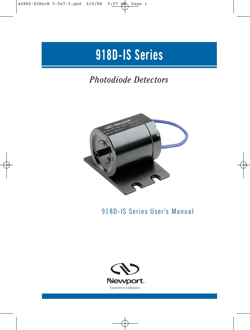 918D-IS-XX-Fiber-Optic-Detector-操作说明书手册