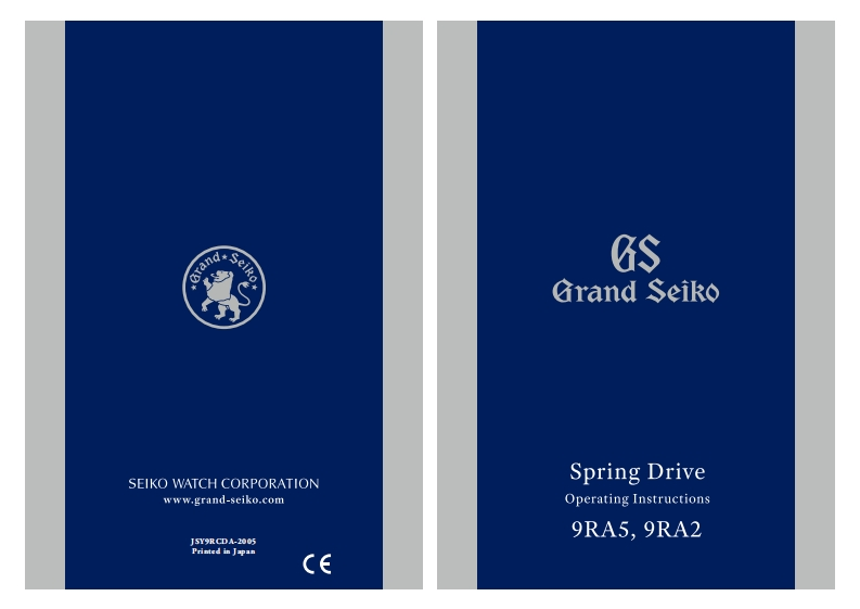 9RA2_9RA5手表使用说明书手册