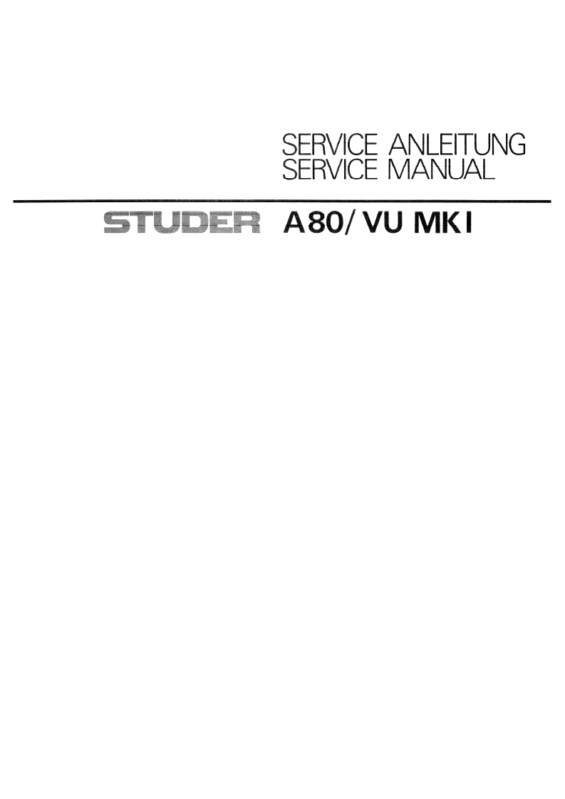 A80VU_MkI_Serv维修操作说明书手册