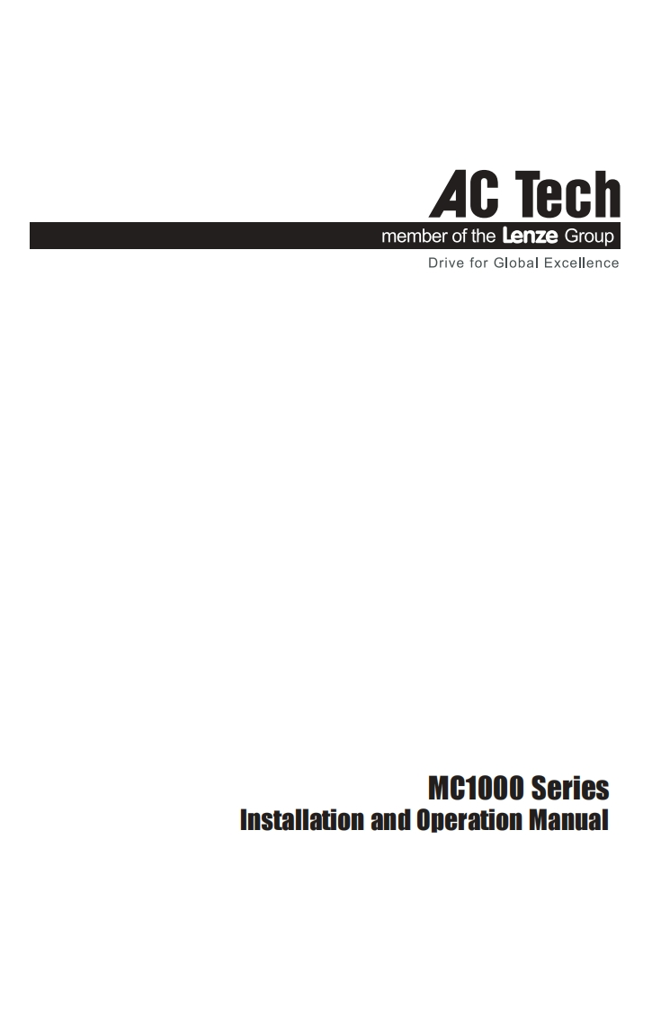 AC-Tech-MCC1000-Manual操作说明书手册