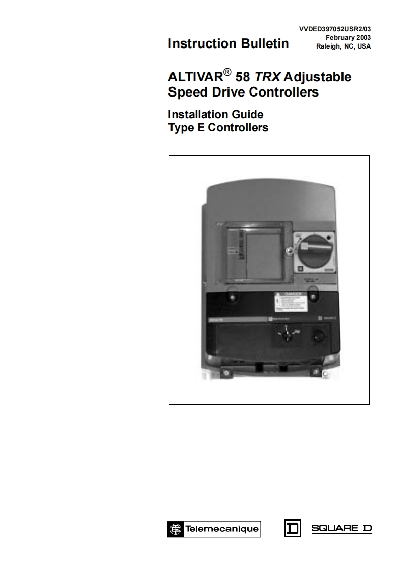 ACDriveAltivar58ESeries安装操作说明书手册