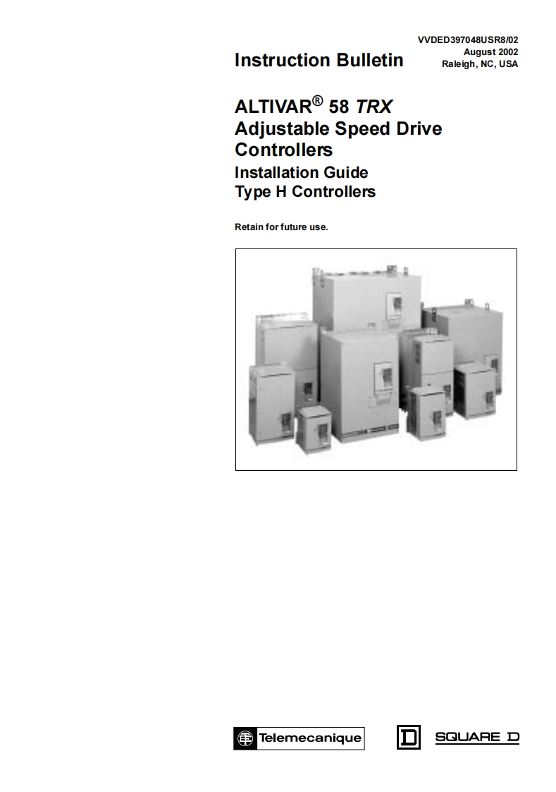 ACDriveAltivar58TSXHSeries安装操作说明书手册