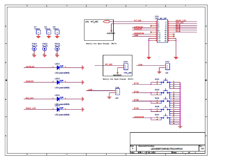 ACER-ASPIRE-1450-FERRARI-3000---QUANTA-ZI3---LED-BOARD笔记本电器原理图