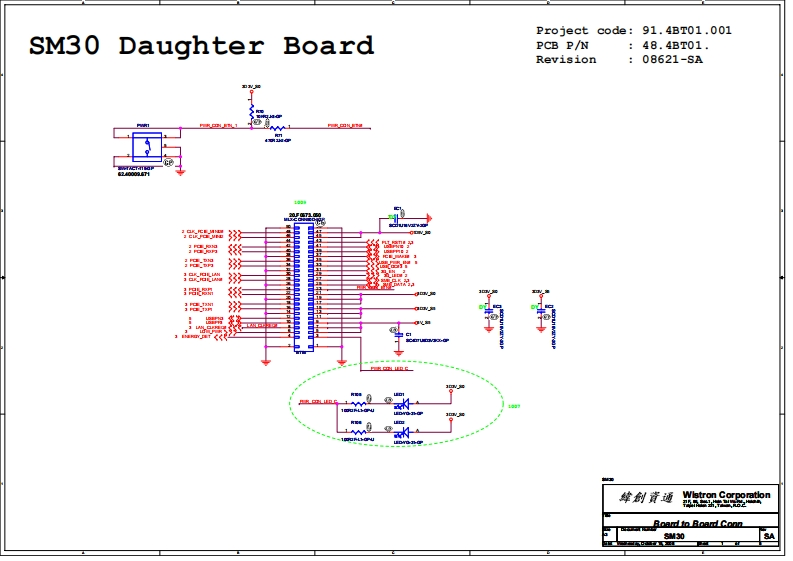 ACER-ASPIRE-3935---WISTRON-SM30---DAUGHTER-BOARD---REV-SA笔记本电器原理图