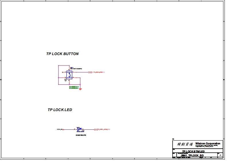 ACER-ASPIRE-4810-5810---WISTRON-JM41---TOUCHPAD-BOARD---REV--1笔记本电器原理图