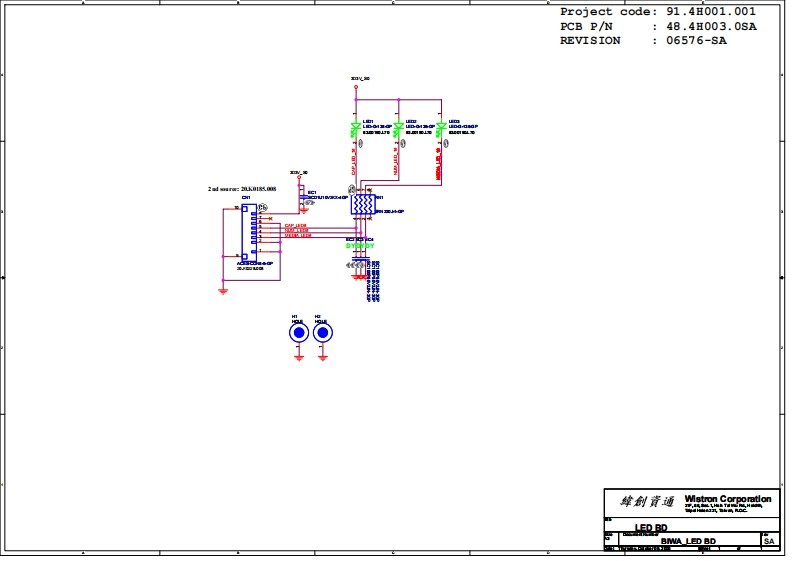 ACER-EXTENSA-4220-4620---WISTRON-BIWA---LED-BOARD-REV-SA笔记本电器原理图