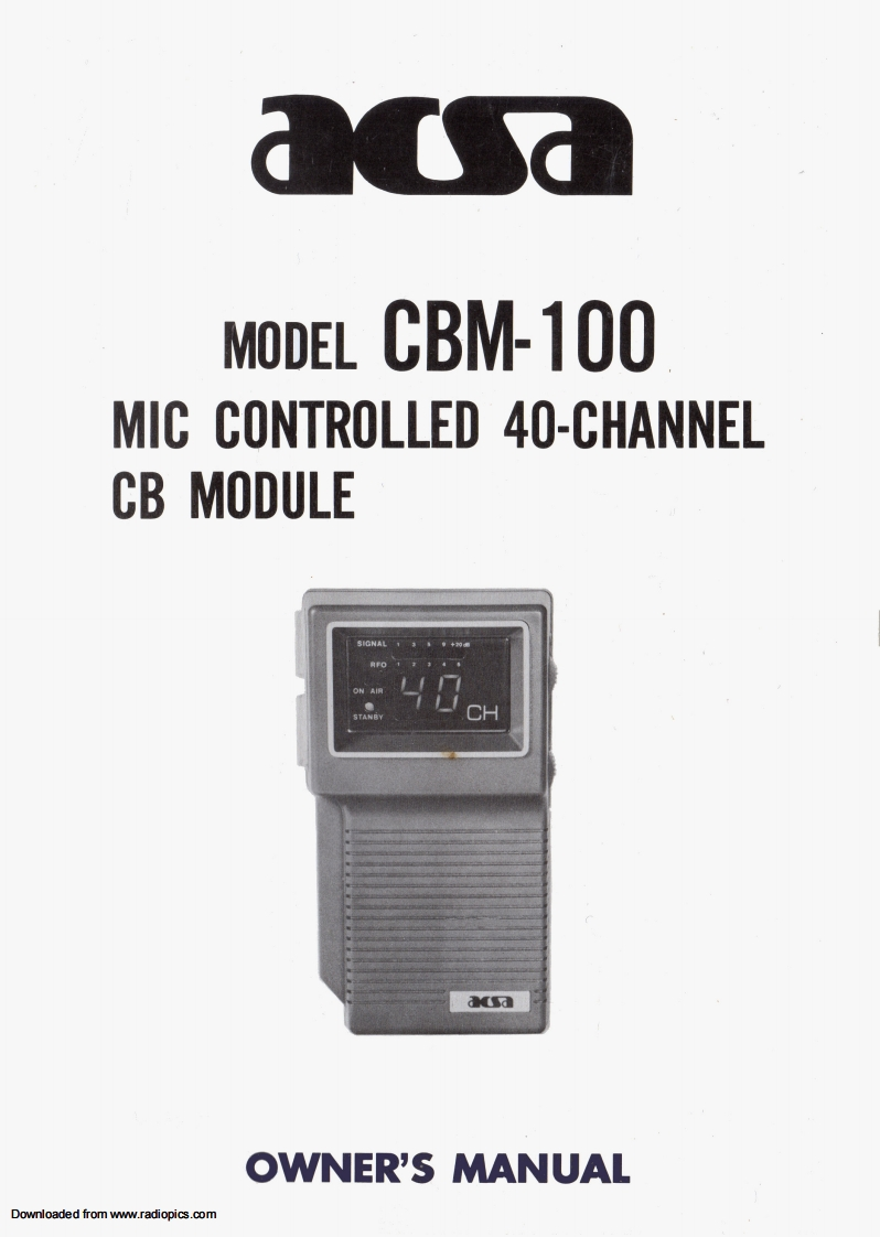 ACSA_CBM-100_Manual操作说明书手册