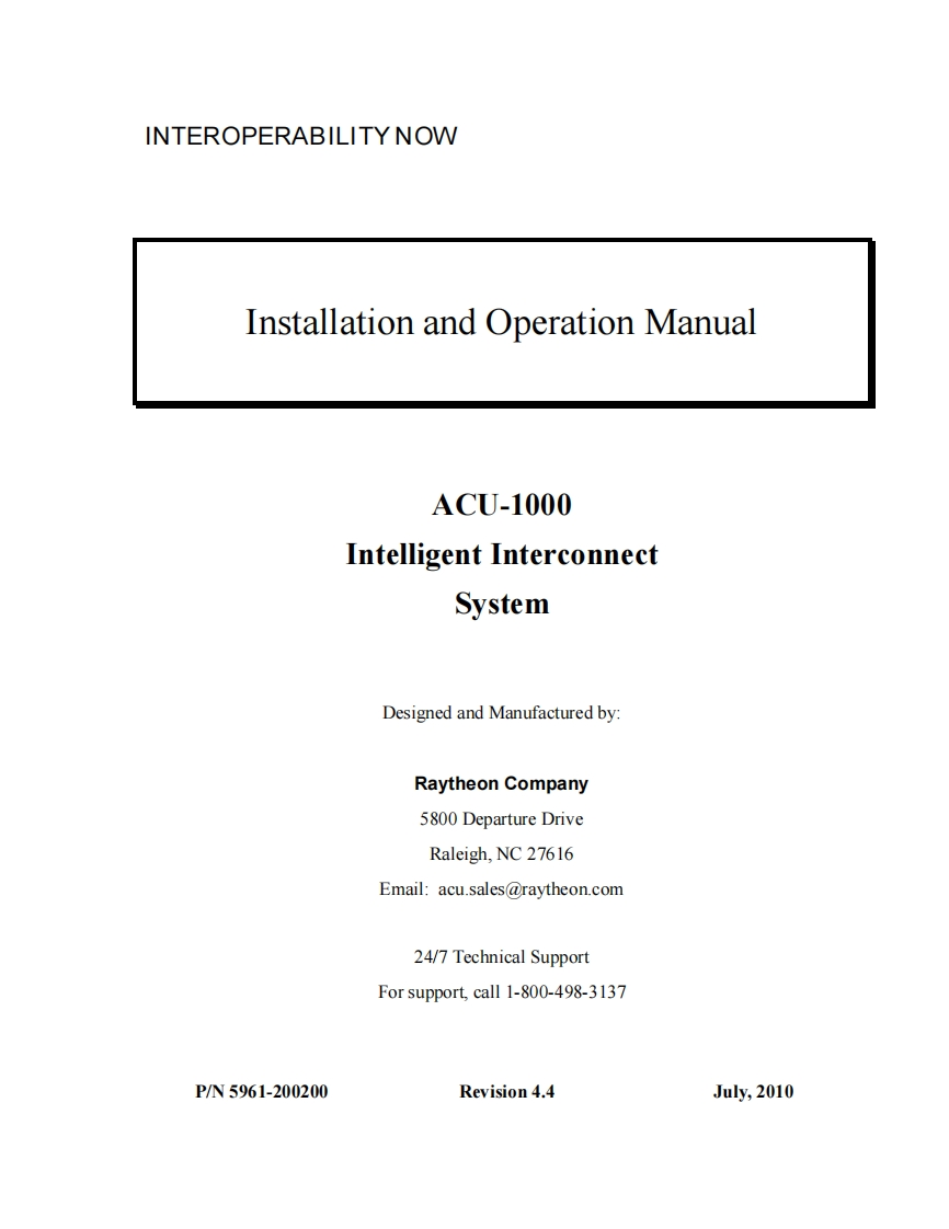 ACU-1000-操作说明书手册