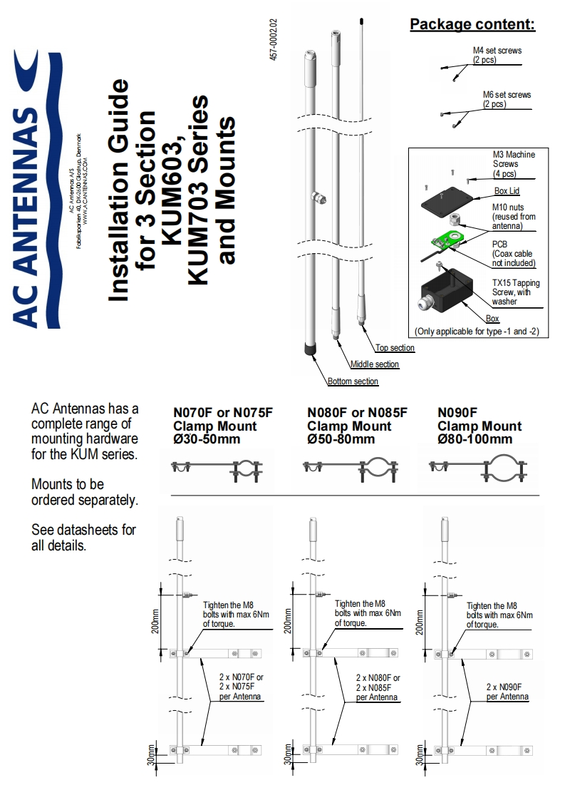 AC_antennas_KUM-603_KUM-703_series_使用说明书手册