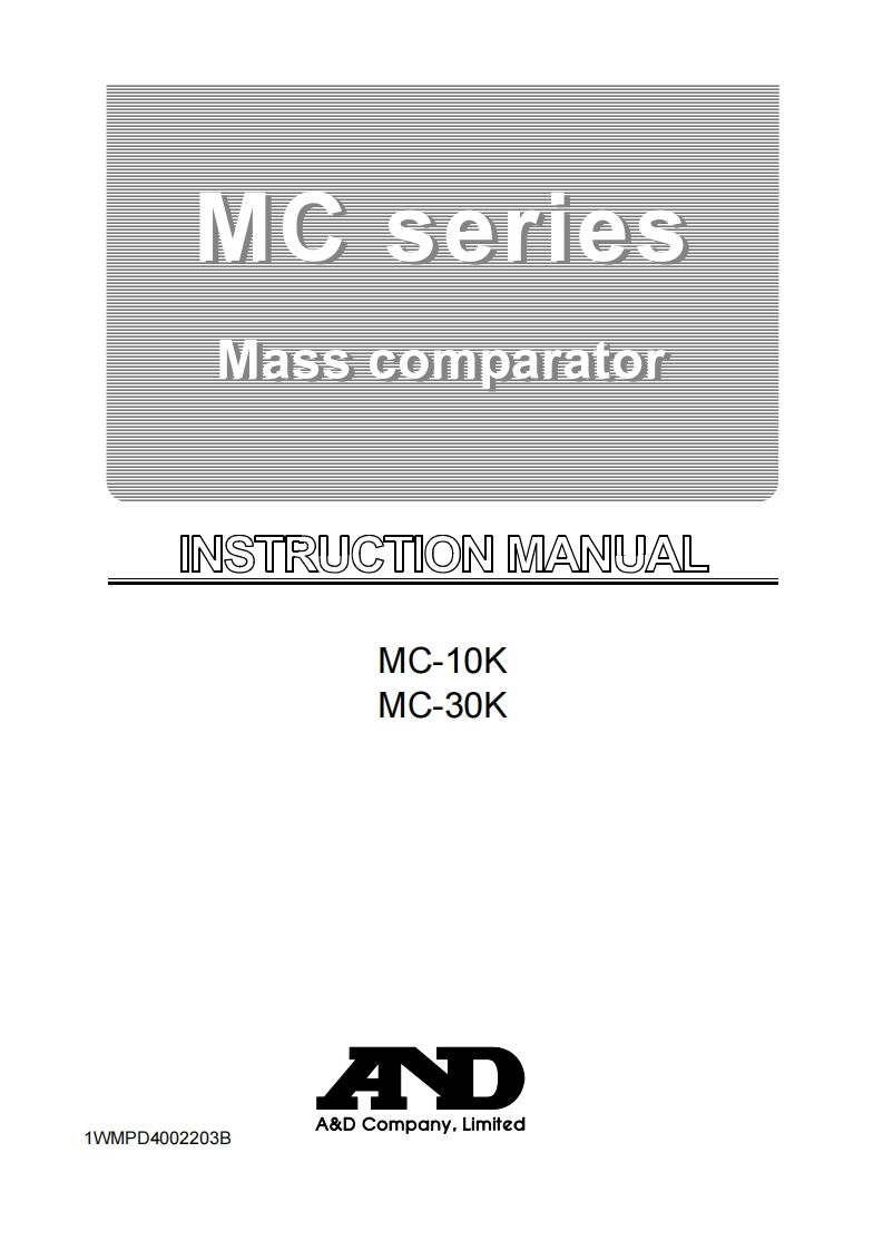 AD-10-K-Mass-Comparator-Balance-操作说明书手册