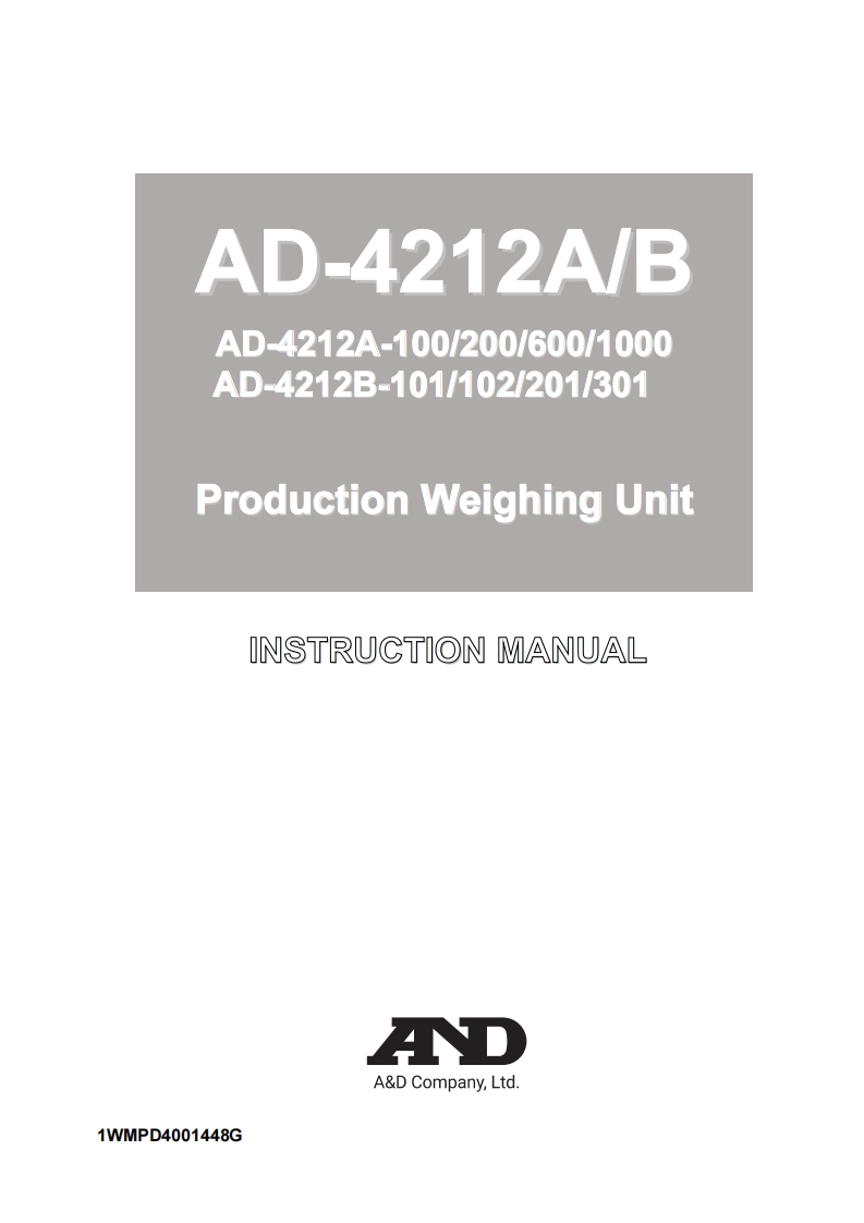 AD-AD-4212-Weighing-Module-Balance-操作说明书手册
