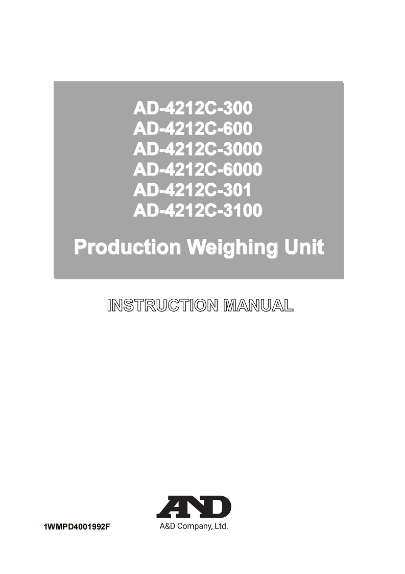 AD-AD-4212C-Weighing-Module-Balance-操作说明书手册