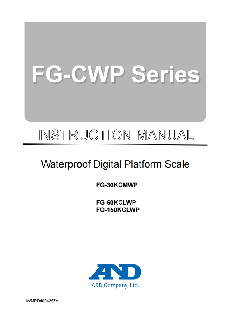 AD-FG-KCMWP-Waterproof-Platform-Scale-操作说明书手册