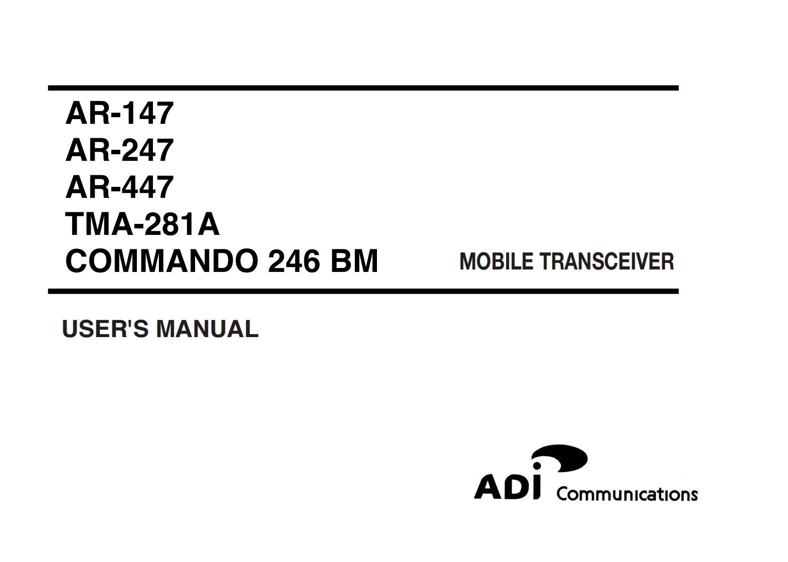 ADI_AR-147_AR-247_AR-447_TMA-281A_Commando_246BM_使用说明书手册