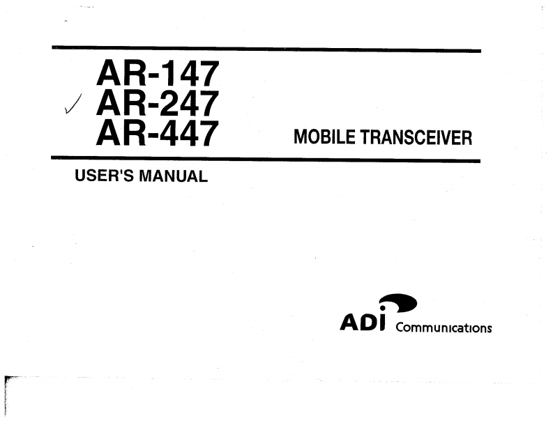 ADI_AR-147_AR-247_AR-447_使用说明书手册