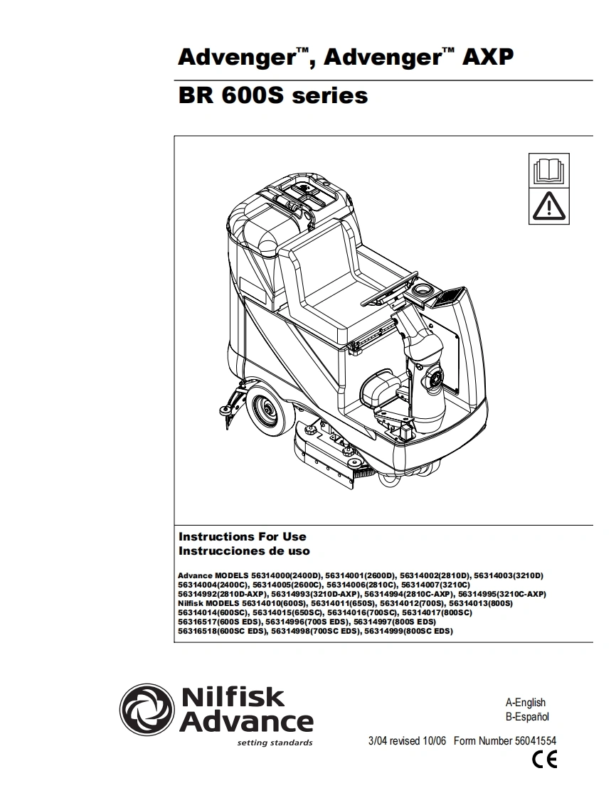 ADVANCE-Advance-Advenger-2810-Operators-Manual说明书手册含电器原理图