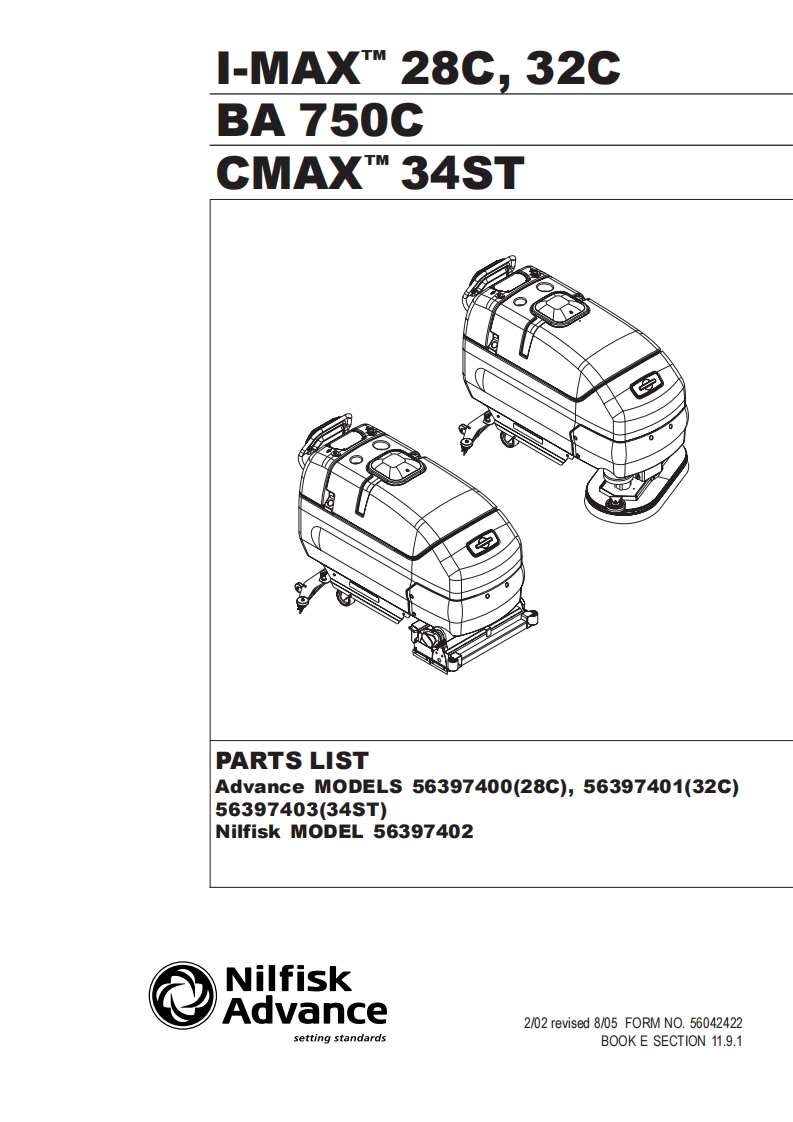 ADVANCE-Advance-Cmax-维修零部件手册说明书手册含电器原理图