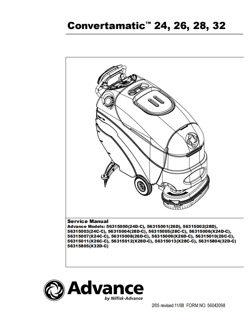 ADVANCE-Advance-Convertamatic-维修维护手册说明书手册含电器原理图