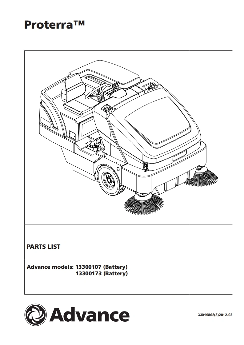ADVANCE-Advance_Proterra_Rider-Sweeper_Parts说明书手册含电器原理图