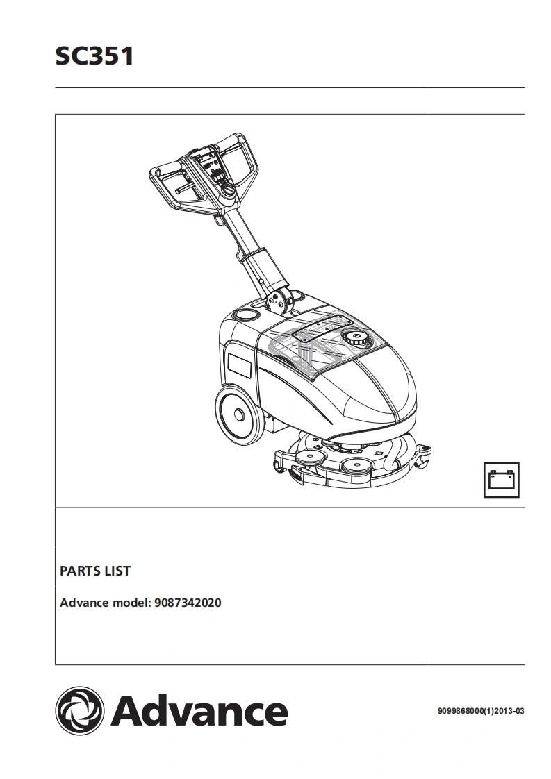 ADVANCE-Advance_SC351_Walk-Behind-Scrubber_Parts说明书手册含电器原理图
