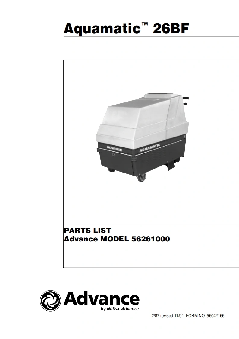 ADVANCE-Aquamatic26BF说明书手册含电器原理图