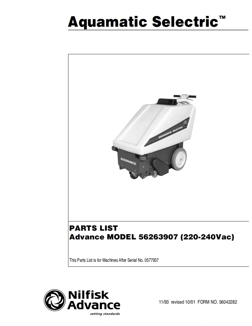 ADVANCE-Aquamaticselectric10-01ce说明书手册含电器原理图