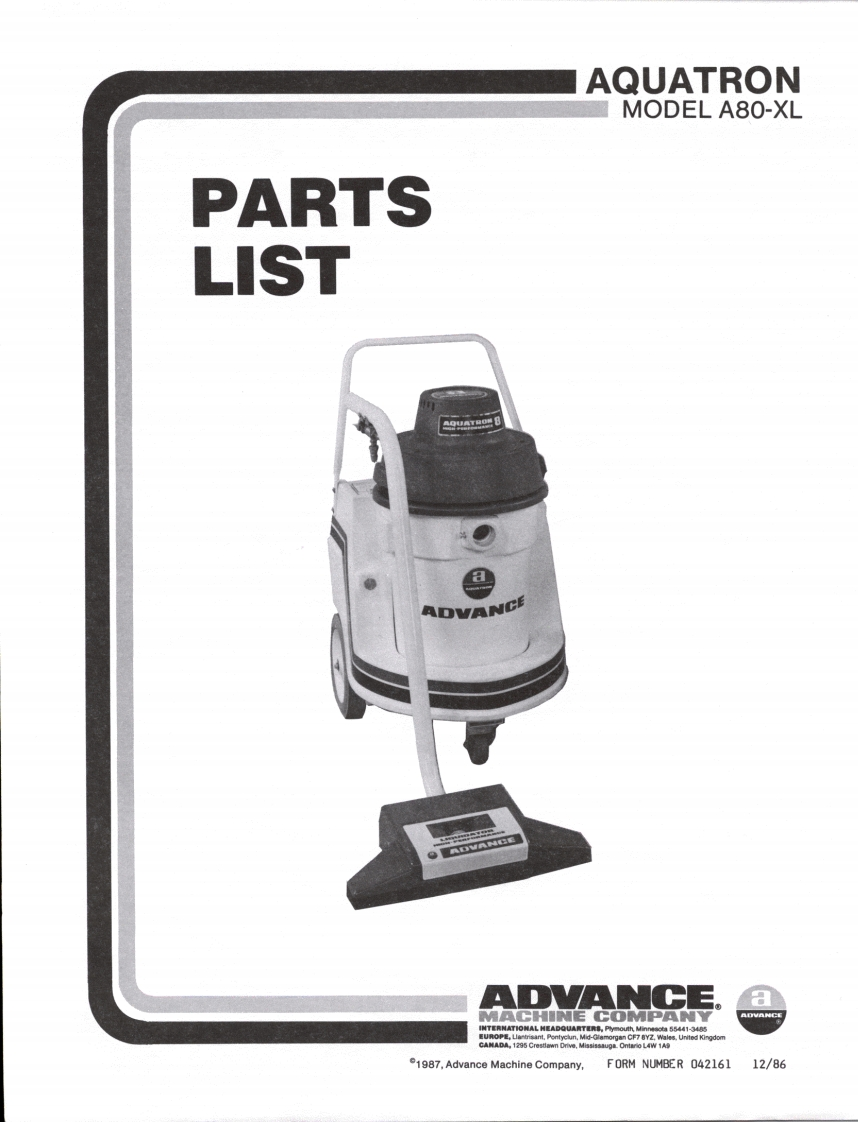 ADVANCE-AquatronA80XLV2说明书手册含电器原理图