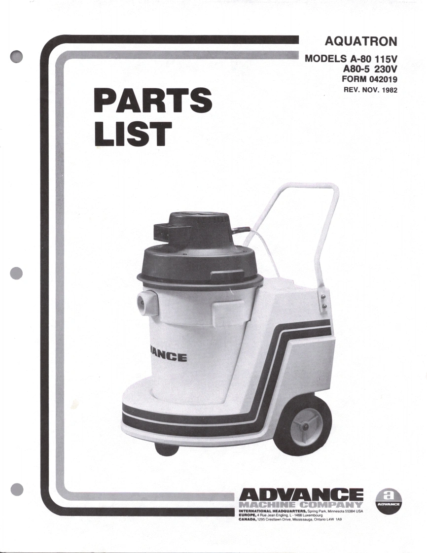 ADVANCE-AquatronA80说明书手册含电器原理图