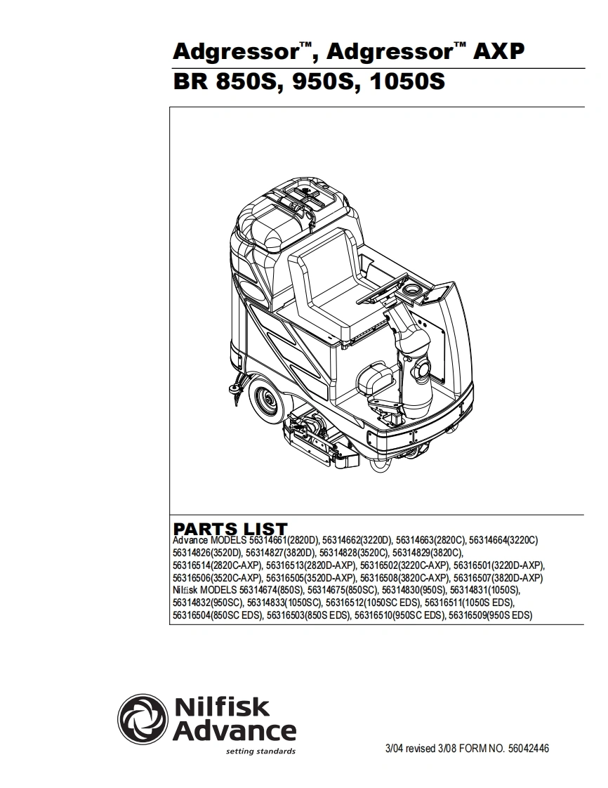 ADVANCE-Battery_Rider_Scrubber_Adgressor_Series说明书手册含电器原理图