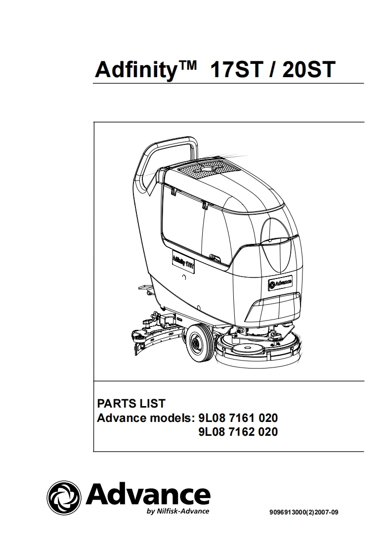 ADVANCE-Battery_WalkBehind_Scubber_Adfinity17-20ST说明书手册含电器原理图