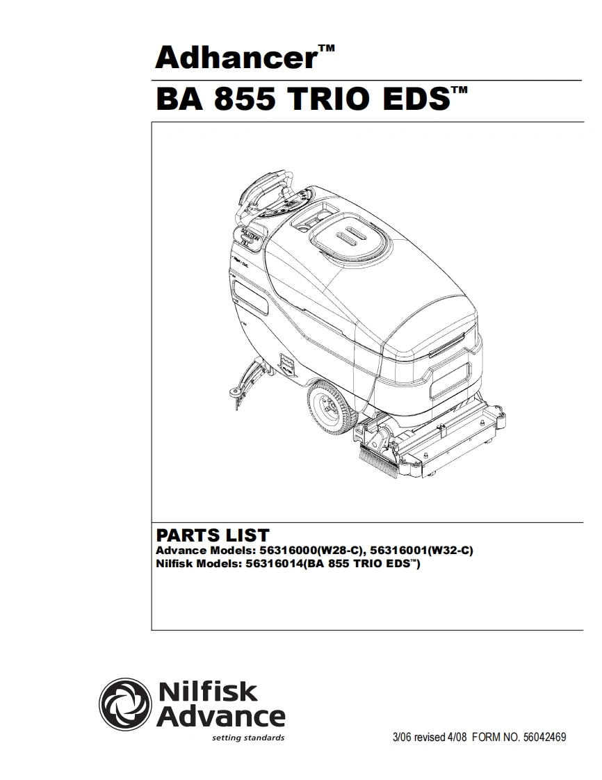 ADVANCE-Battery_WalkBehind_Scubber_AdhancerW28-32C说明书手册含电器原理图