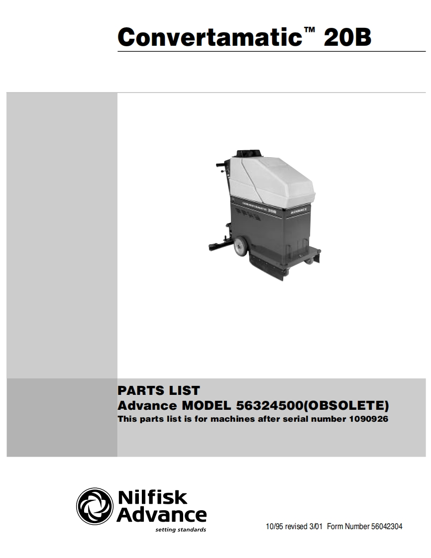 ADVANCE-Battery_WalkBehind_Scubber_Convertamatic_20B说明书手册含电器原理图