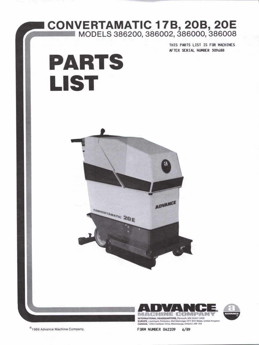 ADVANCE-Battery_WalkBehind_Scubber_Convertamatic_20E说明书手册含电器原理图