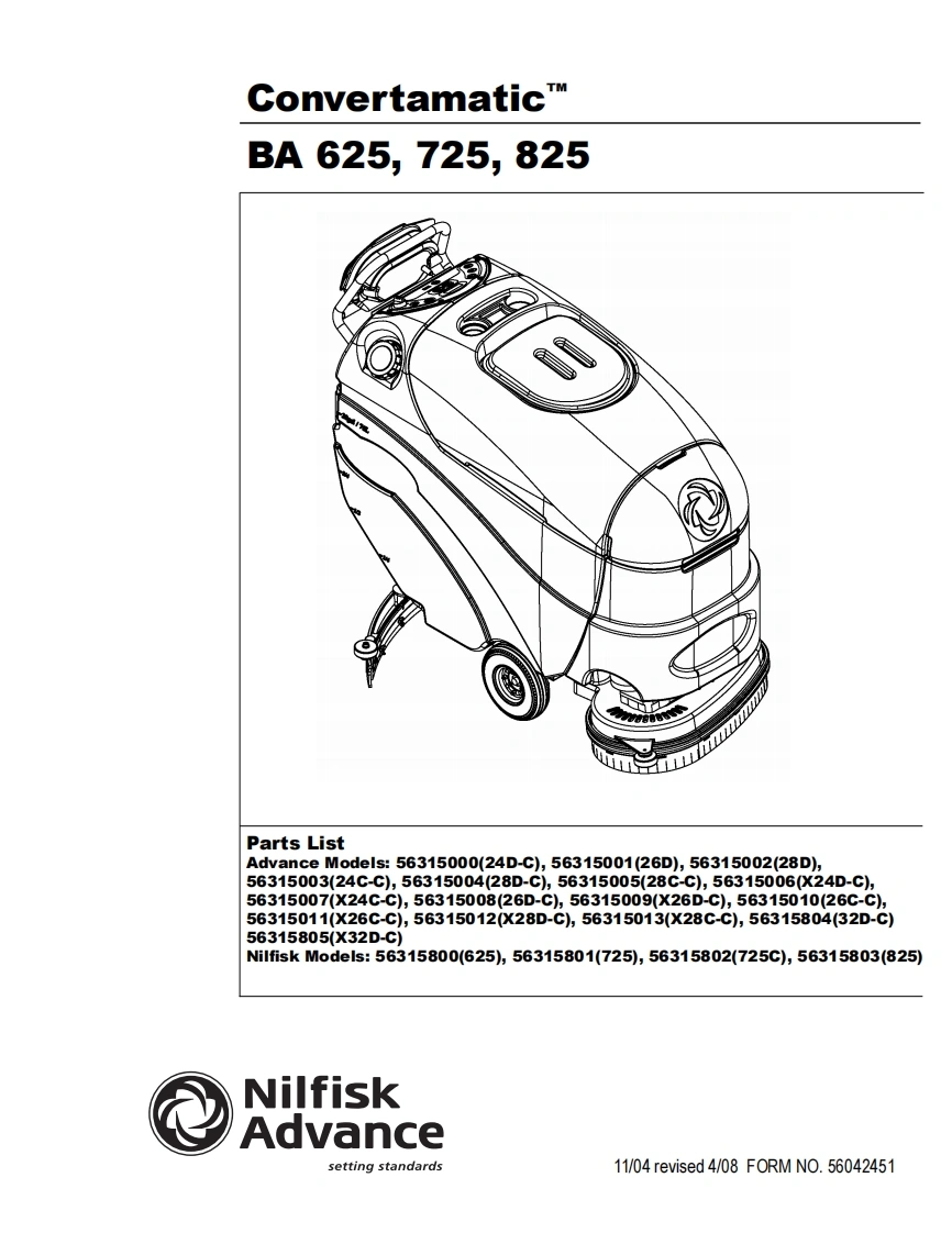 ADVANCE-Battery_WalkBehind_Scubber_Convertamatic_24-28XDC说明书手册含电器原理图-找手册网