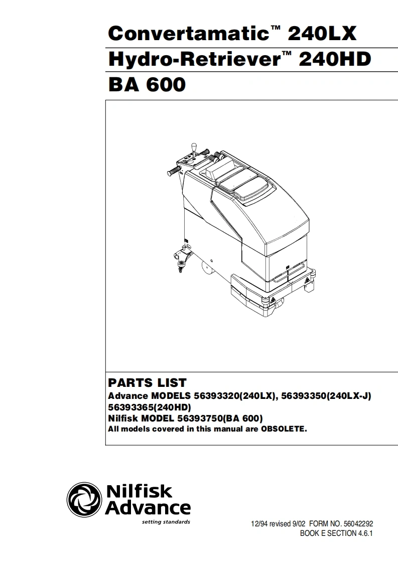 ADVANCE-Battery_WalkBehind_Scubber_Convertamatic_240LX-HD说明书手册含电器原理图-找手册网