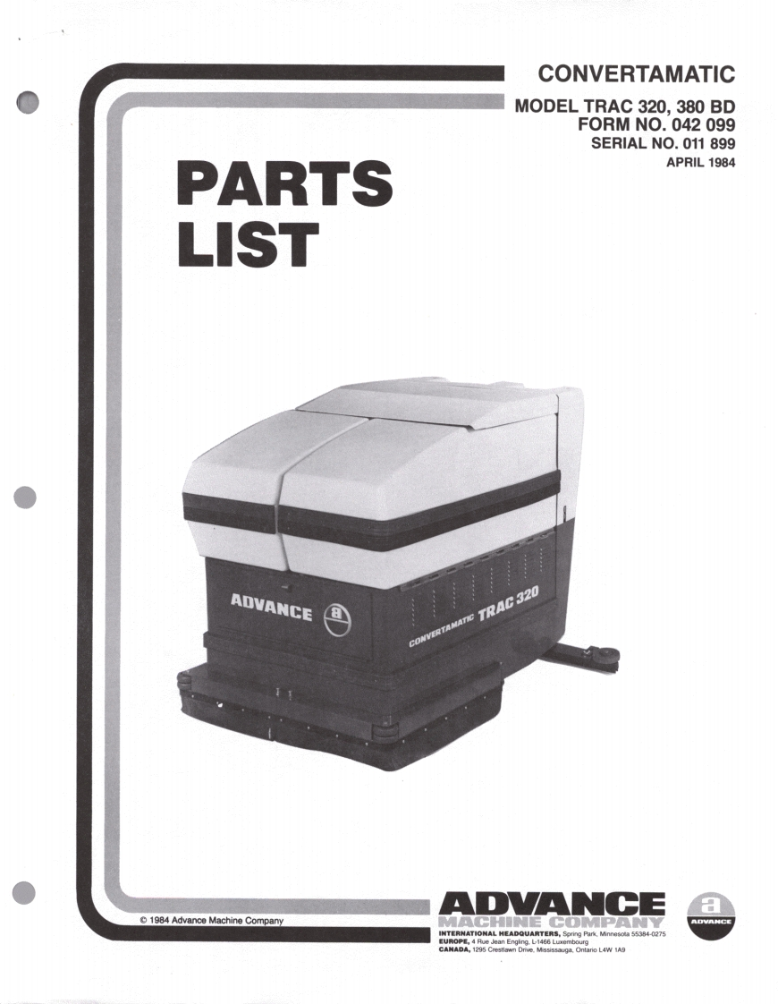 ADVANCE-Battery_WalkBehind_Scubber_Trac_300_Series说明书手册含电器原理图