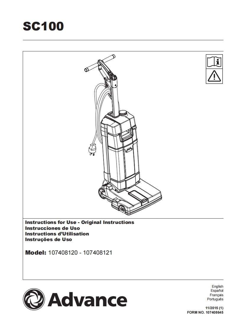 ADVANCE-SC100-manual操作与维护手册说明书手册含电器原理图