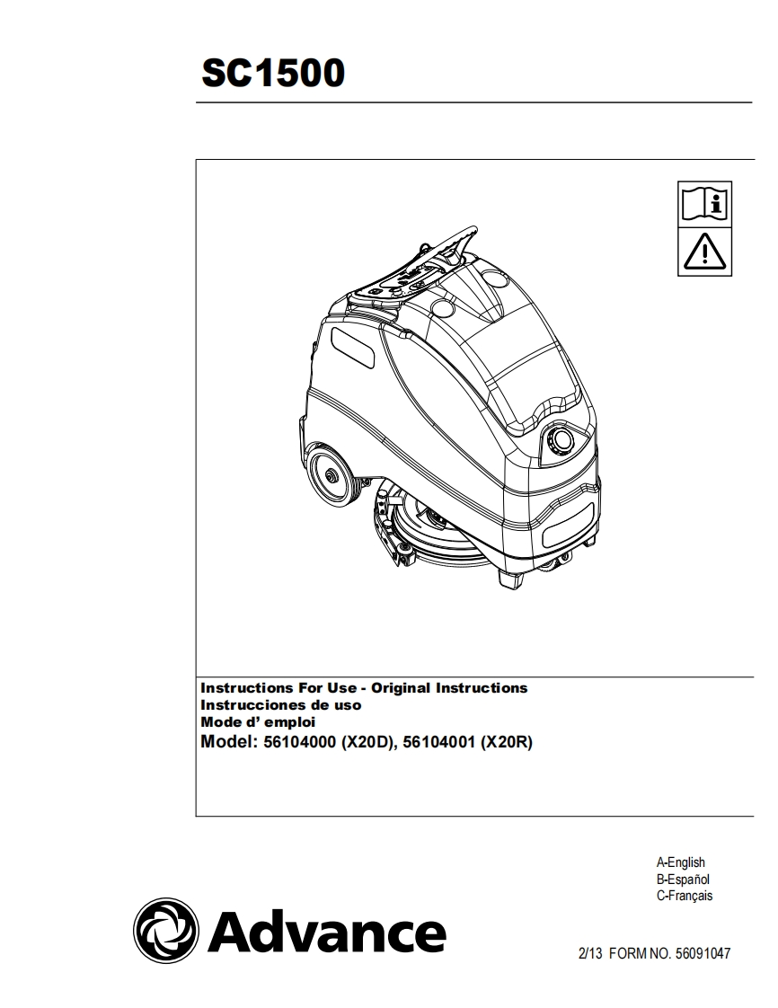 ADVANCE-SC1500-manual操作与维护手册说明书手册含电器原理图