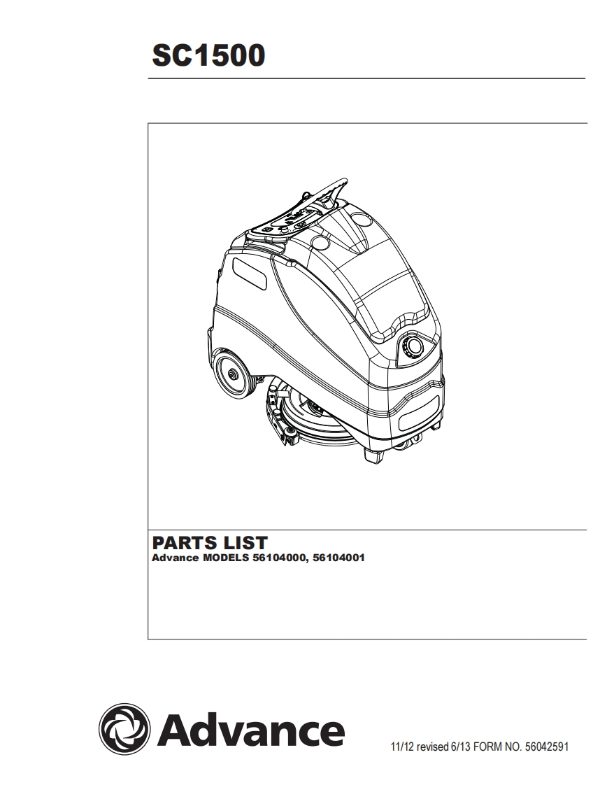 ADVANCE-SC1500-parts维修零部件手册说明书手册含电器原理图