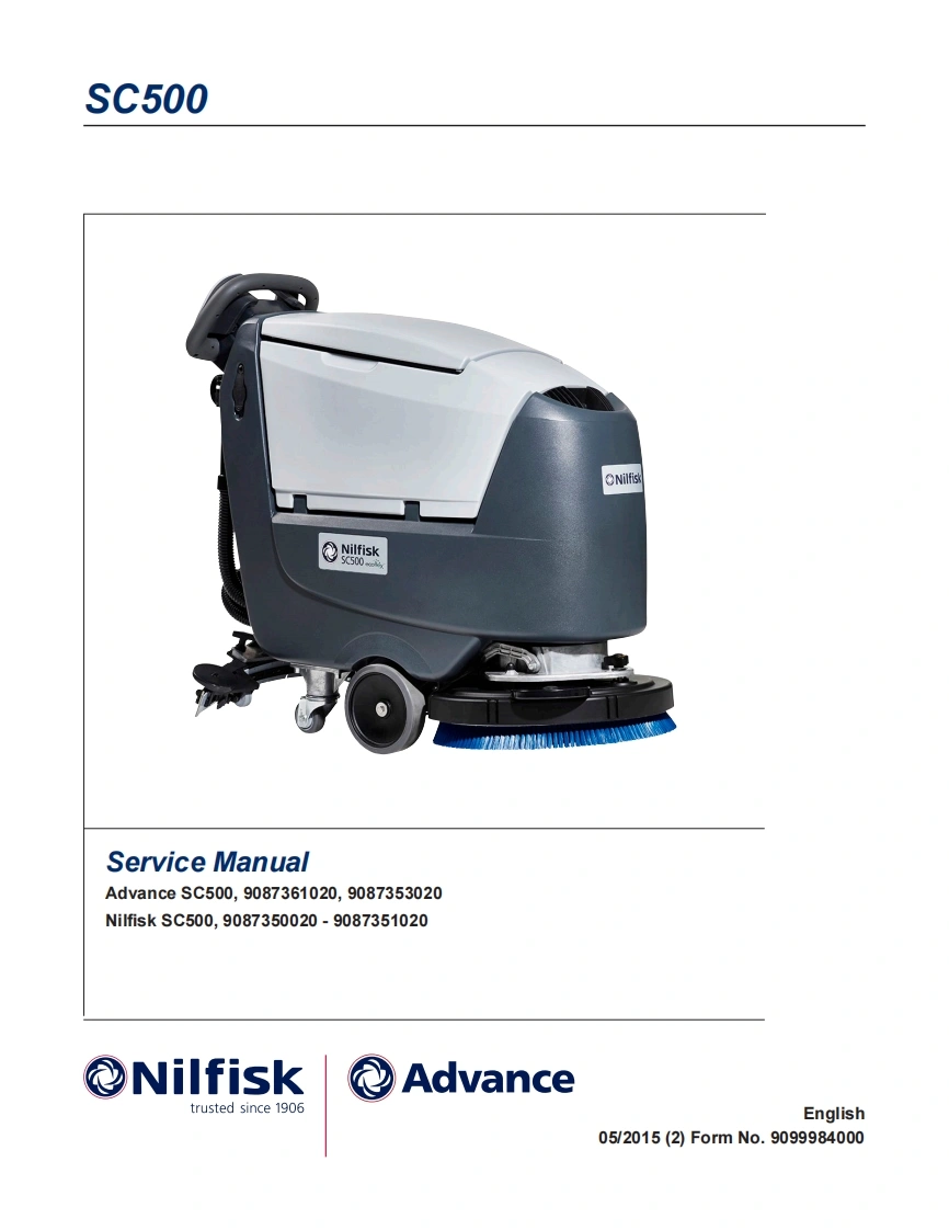 ADVANCE-SC500-scrubber-维修手册说明书手册含电器原理图