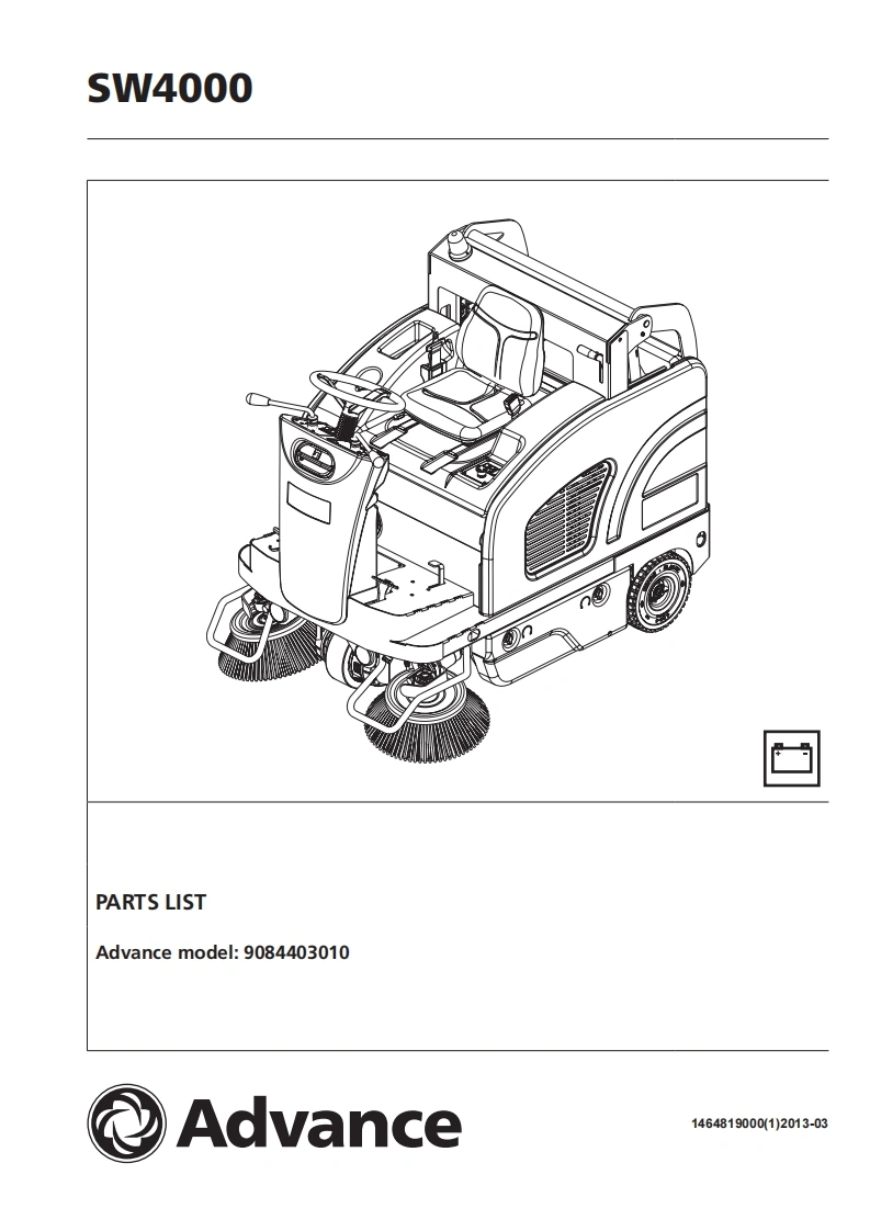 ADVANCE-SW4000-parts维修零部件手册说明书手册含电器原理图
