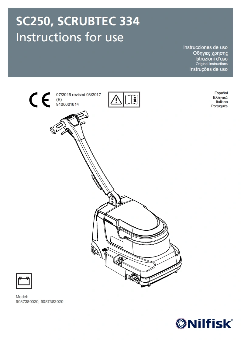 ADVANCE-nilfisk-sc250-1-0383012001682507262说明书手册含电器原理图